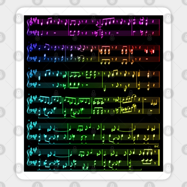 Rainbow Gradient Wii Theme Music Notes Sticker by broadwaygurl18